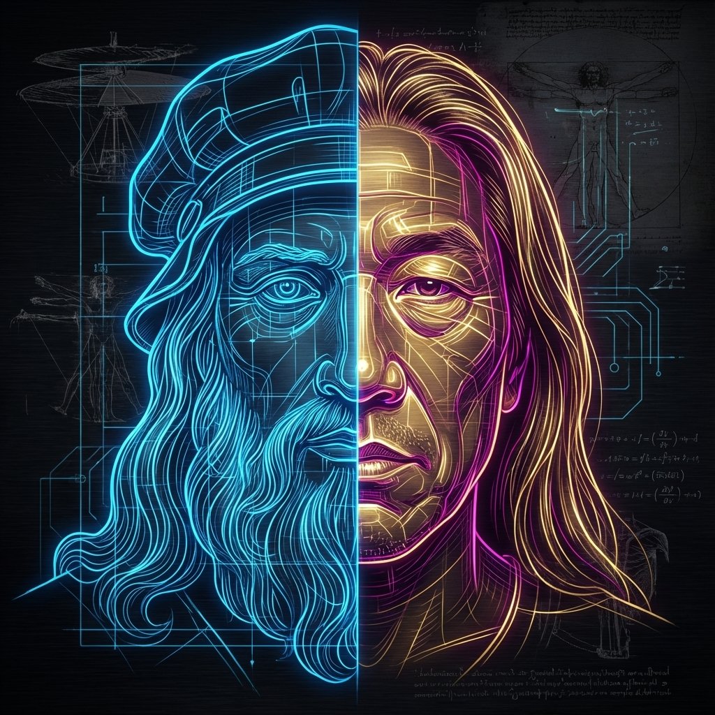 Da Vinci Neon Blueprint